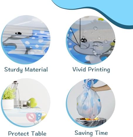 Elephant Table Covers 3 Pack 54 x 108 Jungle Theme Kids Tablecloths for Birthday Parties