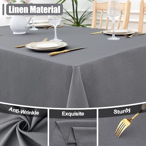Smiry Waterproof Linen Tablecloth 60x84 Grey