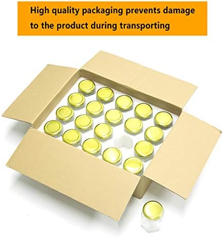 Encheng 10 Oz Hexagon Jars with Golden Lids 20 Pack