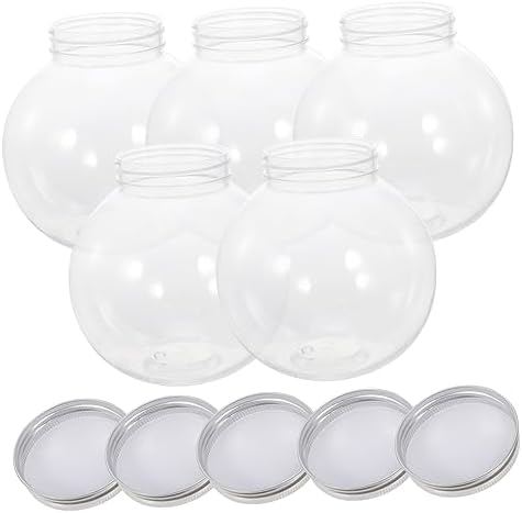 NUOBESTY 5pcs Christmas Candy Jars with Ball Shape Design