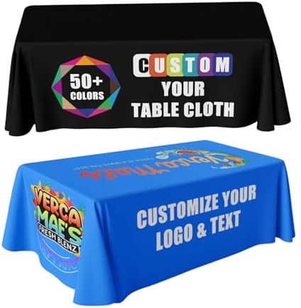 Custom Table Cloth with Business Logo Text Personalized Table Runner for Events