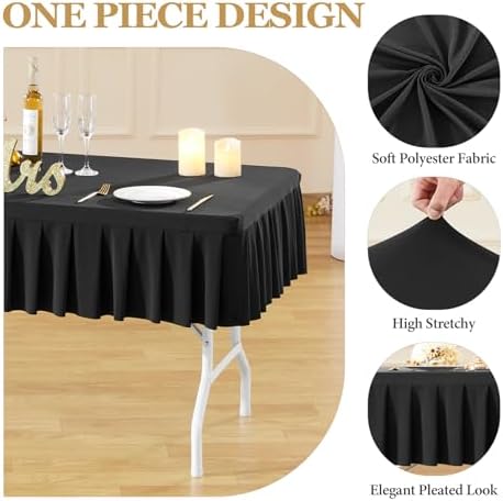 Wish Care 4ft Black Spandex Table Cover