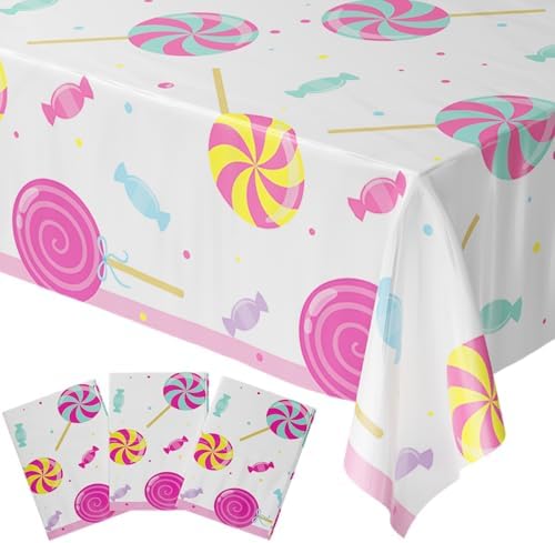 Blue Orchards Candy Theme Table Covers Pack of 3 54x108 XL