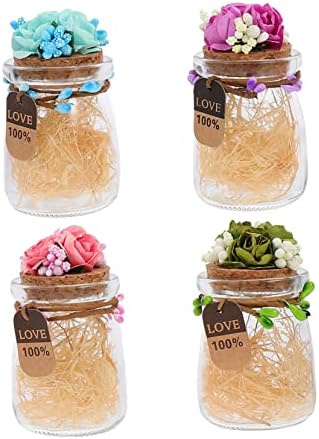 STOBAZA 4Pcs Candy Containers with Cork for Wedding Decor and Storage