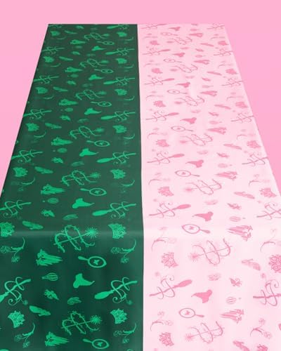 Xo Fetti Pink Green Witch Tablecloth 9 x 45