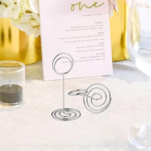 Cyrico 40 Pcs Table Number Place Card Holder with Silver Clamps