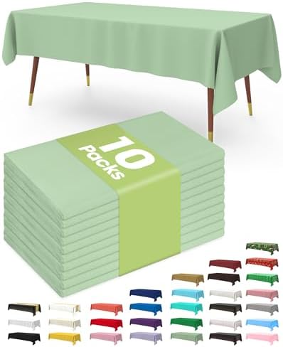 Pureegg 10 Pack 54x108 Inch Light Pastel Tablecloths