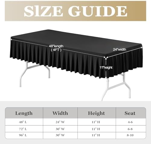 Wish Care 4ft Black Spandex Table Cover
