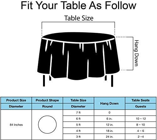Black Plastic Tablecloths 2 Pack for 84 Inch Round Tables