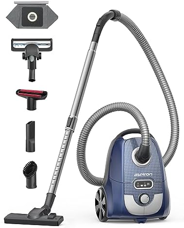 Aspiron Bagged Canister Vacuum with H13 HEPA Filter