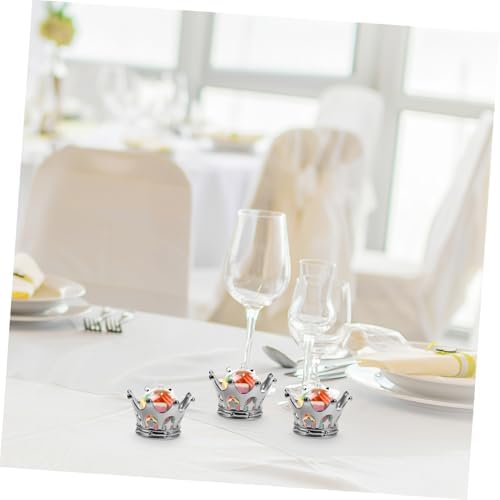 12pcs Fillable Silver Dome Crown Centerpieces for Weddings and Parties