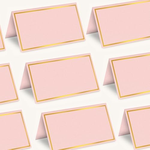 100 Pack Metallic Table Cards with Pearled Finish