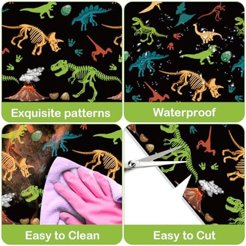 2 Pack Dinosaur Tablecloth 54x108 Inch Waterproof Dino Party Cover for Kids Boy Birthday Decorations