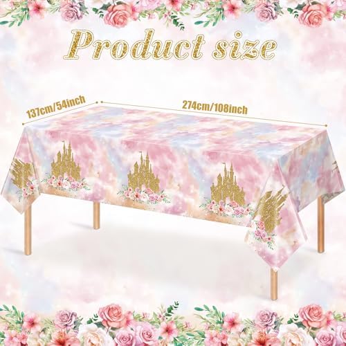 6 Pack Princess Tablecloths for Birthday Decorations
