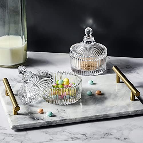 Crystal Clear Castle Jar with Lid Set of 2