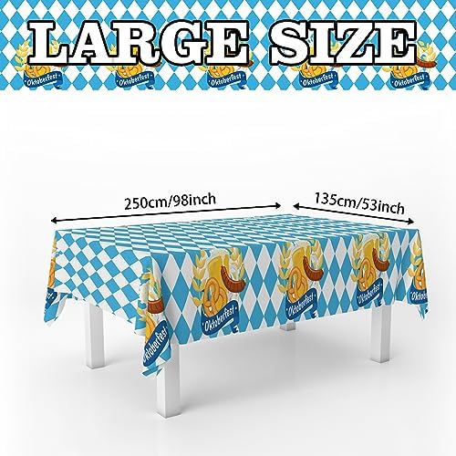 Oktoberfest Tablecloth with Bavarian Flag Design 53x98 Inches