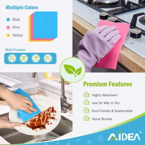 AIDEA Swedish Dish Cloths 20 Pack Reusable Kitchen Towels