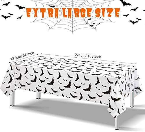Tiamon 3 Pcs Halloween Bats Tablecloth