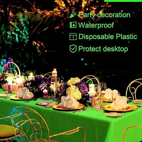 Peryiter 12 Pack Assorted Neon Plastic Tablecloths Rectangle 54x72 Inch