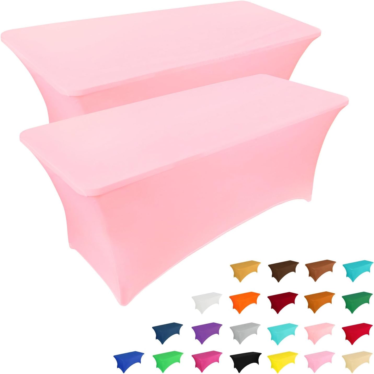 IVAPUPU 2 Pack 6FT Stretch Table Cloth for Events