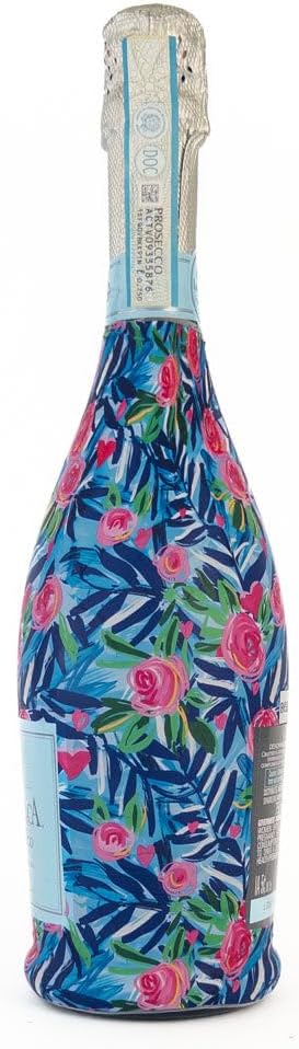 Beau Bottles Preppy Roses with Love Wine Label Wrap for 750ml Champagne Bottle