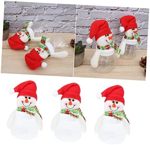 5Pcs Snowman Candy Jars with Lids for Christmas Decor