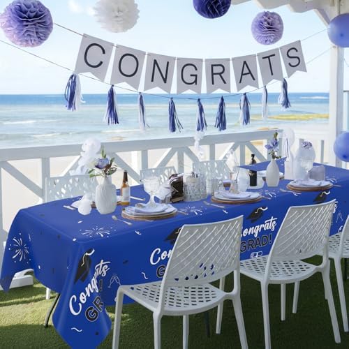 Slergut Graduation Tablecloth Set Blue 2025 3 Pack