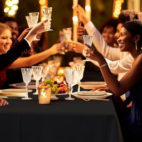 6 Pack Premium Disposable Plastic Tablecloths 54x108 Black