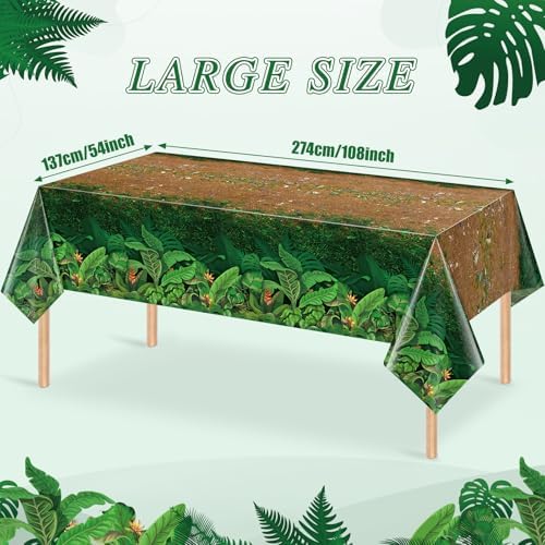 3Pcs Forest Path Plastic Tablecloths for Jungle Themed Parties