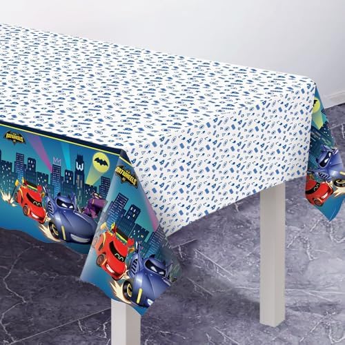 Amscan Multicolor Bat Wheels Table Cover 54x96