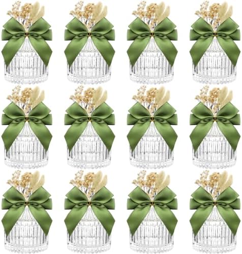 Honeydak 12 Piece Glass Candy Jar Set with Lids and Decor