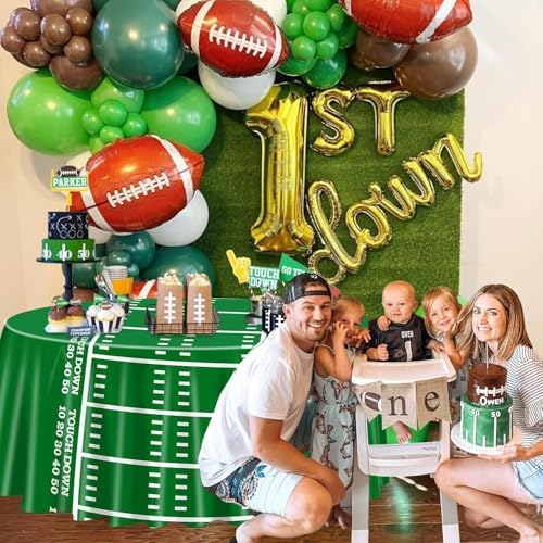 3 Pcs Football Tablecloths for Round Table 84x84 Inch