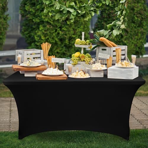 Nasitos 6 Pack Black Stretch Table Cloths