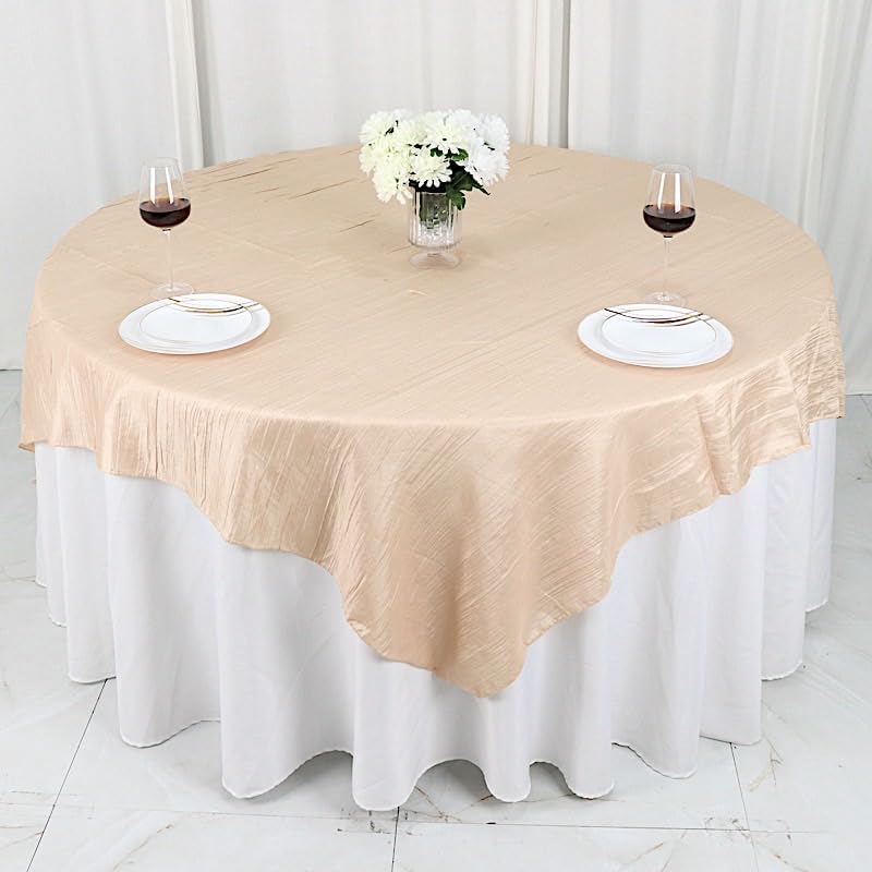Balsa Circle 72x72 Inch Beige Square Table Overlay