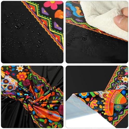Oudain 6 Pcs Fiesta Tablecloth 108 x 54 Inch Waterproof Plastic Table Cover for Mexican Festive Events