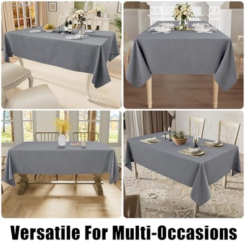 Smiry Waterproof Linen Tablecloth 60x84 Grey