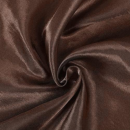 5 pcs 72x72 inch Chocolate Brown Satin Tablecloth Overlays for Events