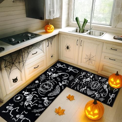 ArtSocket Halloween Kitchen Rugs and Mats Set of 2