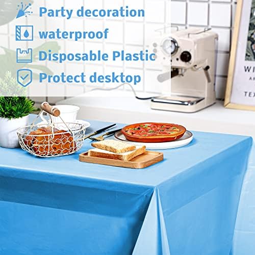 Frienda 12 Pcs Assorted Color Plastic Tablecloth for Parties