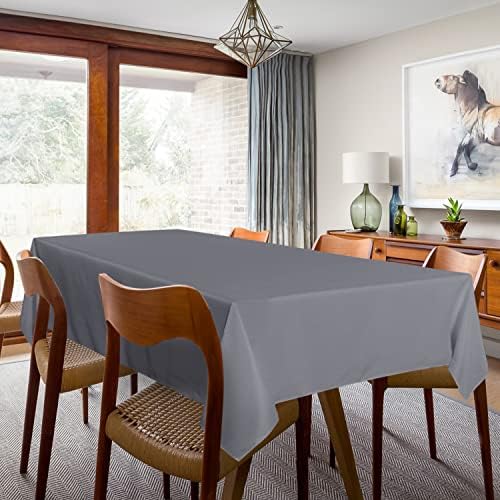 Sancua 2 Pack Light Grey Tablecloths 60x84 Inch