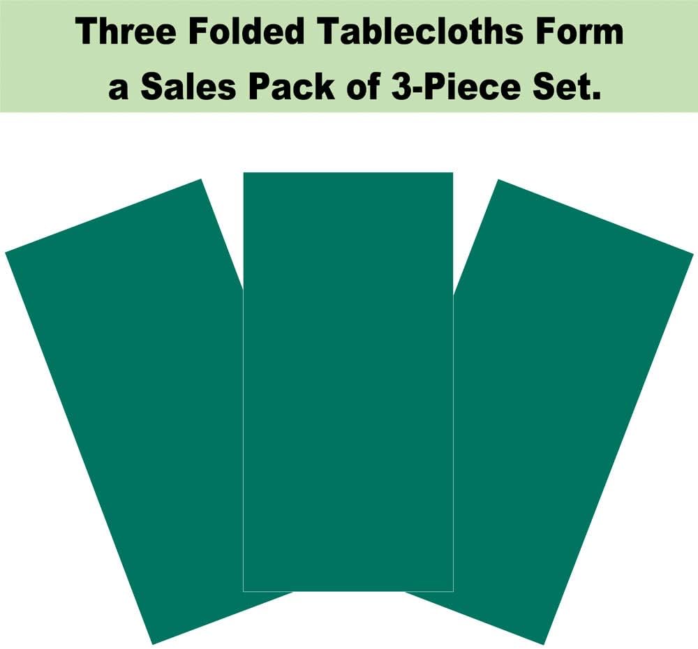 Dark Green Plastic Tablecloths 3 Pack for Outdoor Parties