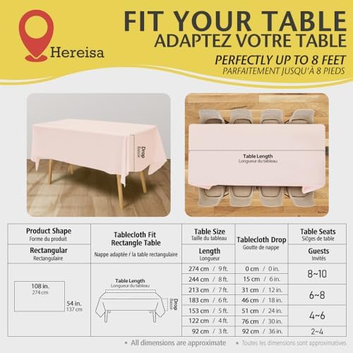 Blush Pink Plastic Tablecloths 2 Pack for Bridal Shower and Picnic