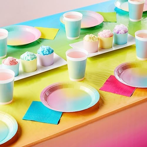 Sparkle and Bash 3 Pack Plastic Ombre Rainbow Tablecloth