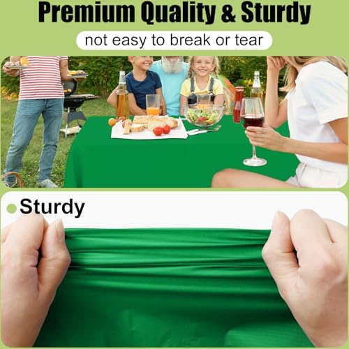 Smiry Disposable Table Cloth 12 Pack Waterproof Rectangle Green