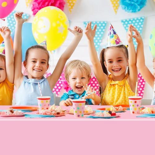 12 Pack Pastel Rainbow Tablecloths for Parties