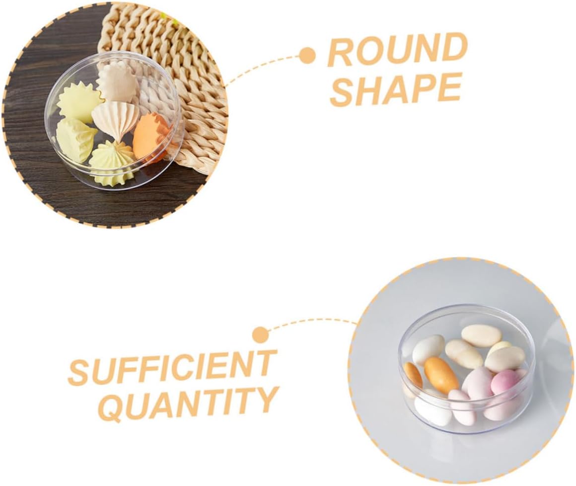VALICLUD 6pcs Round Candy Storage Box Lid Treat Organizer for Pills and Tiny Jewelry