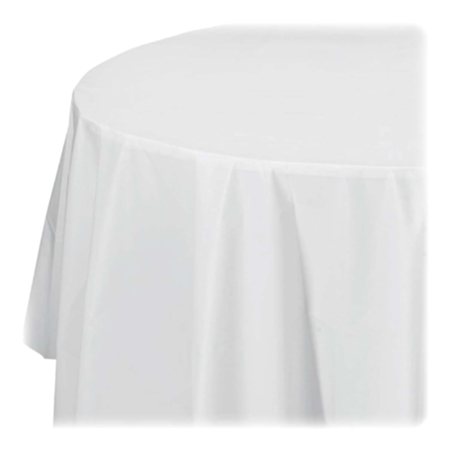 Genuine Joe GJO10330 Plastic Table Cover 84 White Pack of 6