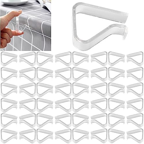48 Piece Clear Tablecloth Clips for Table Covering