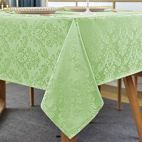 SASTYBALE Damask Tablecloth 52x70 Inch Light Green
