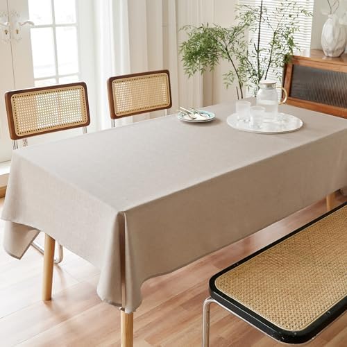 AUSSPVOCT Textured Linen Tablecloth 60x84 Water Resistant